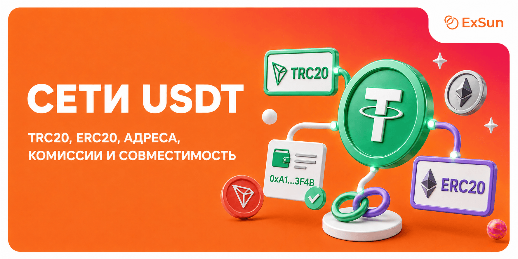 Сети USDT: TRC20, ERC20, адреса, комиссии и совместимость